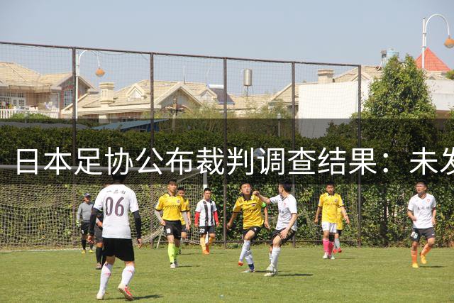 日本足协公布裁判调查结果：未发现性招待及操纵比赛证据